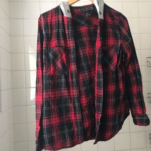 Flannel with grey hoodie